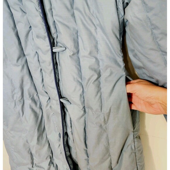 Vtg Woolrich Women's SMALL Long Puffer Coat Quilted Blue 80s 90s Retro Pastel - Picture 5 of 16